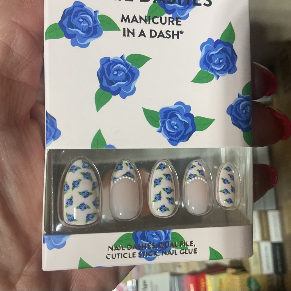 Blue Rose Nail Dashes